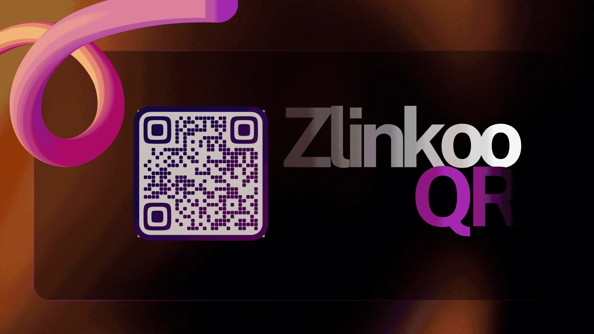 a qr code gradient graphics with a zlinkoo qr text on it