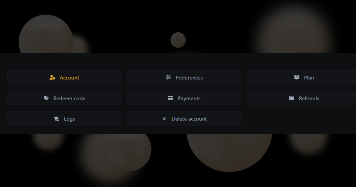 Zlinkoo profile menu showing options for Account, Preferences, Plan, Payments, Referrals, and Teams, displayed at the bottom of the dashboard sidebar.